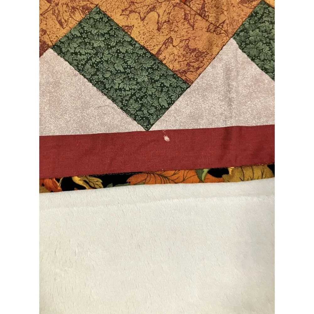 Handmade Quilted Autumn Kitchen Table Runner w /4 Placemats & 2 Centerpieces Set
